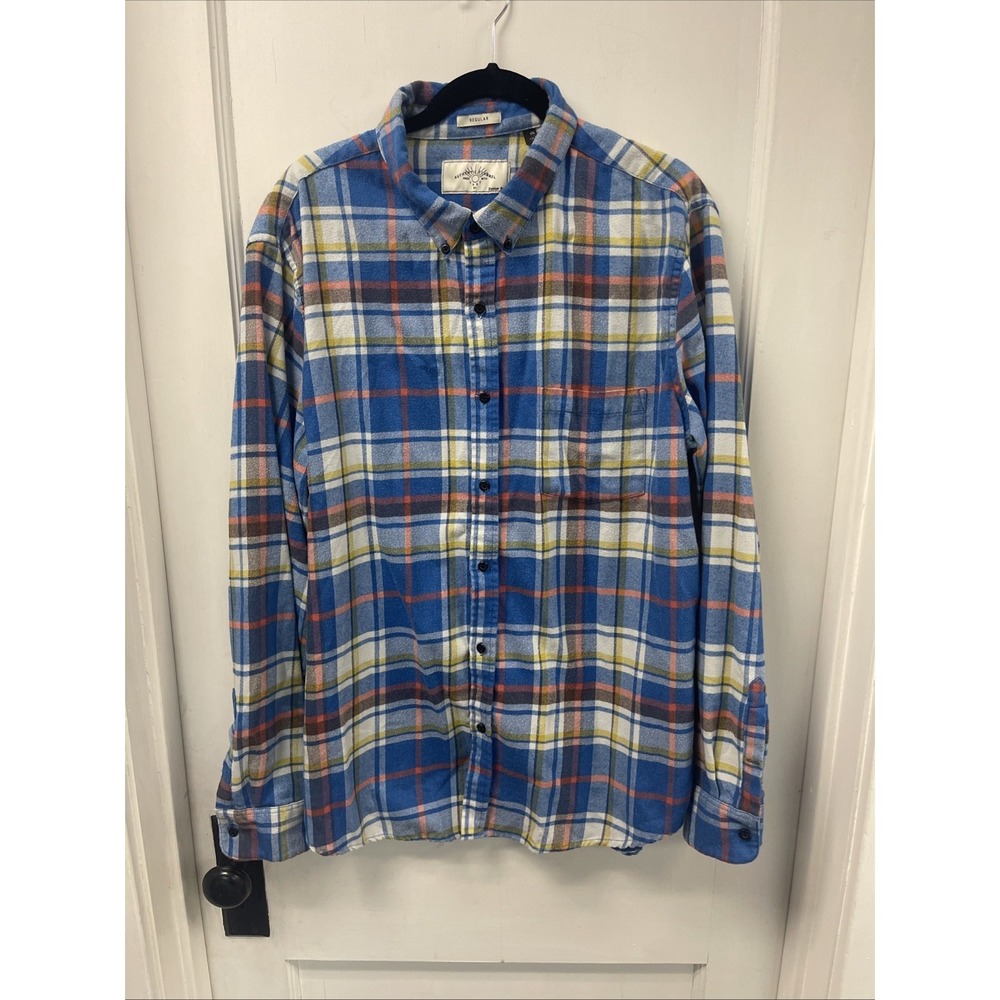 Hawker Rye Men's Plaid BlurStretch Flannel Shirt Size Extra Large